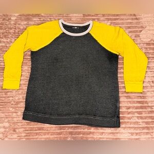 Maurice's Yellow and Charcoal Raglan Sweatshirt